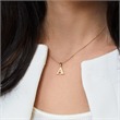 8ct gold chain letter A with zirconia