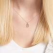 8ct gold letter pendant B with zirconia