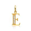 8 karaat gouden letter e hanger met Zirkonia