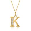 8ct gold letter pendant K with zirconia