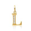 8 karaat gouden letter hanger L met Zirkonia