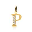 8 karaat gouden letter hanger P met Zirkonia