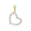 Gold necklace and heart pendant in 8ct gold zirconia