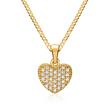 Gold necklace & pendant 8ct heart shape gold zirconia