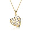 8ct heart-shaped yellow and white gold pendant