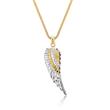 Wing Pendant Yellow Gold White Gold