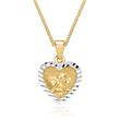 Necklace with heart pendant with angel motive 8ct gold