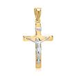 Necklace With Pendant Cross Jesus Yellow Gold White Gold