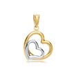 Necklace With Heart Pendant 8ct Gold Bicolor
