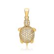 Turtle pendant 8ct zirconia gold