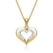 8ct gold heart pendant zirconia trimming