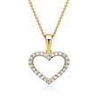 8ct Gold Necklace With Heart Pendant Light Zirconia