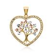 Noble pendant heart 8ct gold tricolor