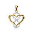 Heart infinity 8ct gold zirconia pendant