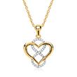 Heart infinity 8ct gold zirconia pendant