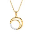 Necklace With Circle Pendant In 8ct Gold And Zirconia