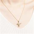 Necklace winged horse 8ct gold with zirconia