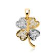 Necklace Cloverleaf Of 8ct Gold With White Zirconia