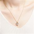 Necklace cloverleaf of 8ct gold with white zirconia