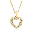 8ct gold pendant heart with white zirconia stones