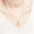 8ct gold pendant heart with white zirconia stones