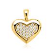 Necklace and 8ct gold pendant heart with white zirconia