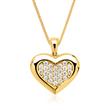 8ct gold pendant heart with white zirconia