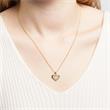 Necklace and 8ct gold pendant heart with white zirconia