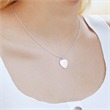 14ct white gold heart pendant engravable