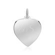 Engravable heart pendant in 8ct white gold