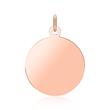 8ct rose gold pendant circle engravable