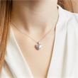 Necklace and medallion heart in 14ct white gold engravable