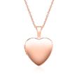 Cadena en forma de corazón grabable en oro rosa de 14 quilates
