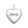 Engravable heart medallion in 585 white gold