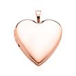 Engravable heart medallion necklace in 14ct pink gold