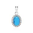 Pendant in 9K white gold with zirconia