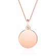 Engraved circle pendant in 14-carat rose gold