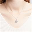 Chain with round pendant in 14K white gold engravable