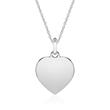 14-Carat White Gold Heart Pendant, Engravable
