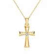 375 gold pendant cross with zirconia