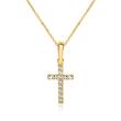 9-Carat Gold Chain Cross With Zirconia