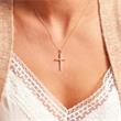 Cross necklace in 9 carat gold with cubic zirconia