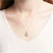 Gold necklace with round pendant for ladies