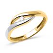 Gold ring in 8ct yellow-white gold with zirconia