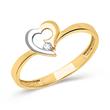 8 quilates anillo de oro: oro amarillo-blanco con circonitas