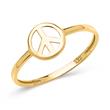Ring Peace Sign 8ct Yellow Gold