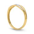 8 quilates anillo de oro plata oro giro circonita