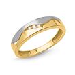 Elegante anillo de oro 8 quilates bicolor con circonita