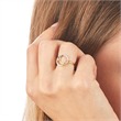 8ct gold ring circles with white zirconia