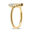 8ct gold ring four-leaf clover with zirconia